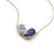 5 - Zemi 1.45 ctw Pear Shape Moissanite and Iolite (7x5 mm) Toi Et Moi Pendant Necklace 