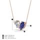 4 - Zemi 1.45 ctw Pear Shape Moissanite and Iolite (7x5 mm) Toi Et Moi Pendant Necklace 