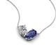 5 - Zemi 1.45 ctw Pear Shape Moissanite and Iolite (7x5 mm) Toi Et Moi Pendant Necklace 