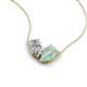 5 - Zemi 1.20 ctw Pear Shape Moissanite and Opal (7x5 mm) Toi Et Moi Pendant Necklace 