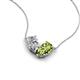 5 - Zemi 1.65 ctw Pear Shape Moissanite and Peridot (7x5 mm) Toi Et Moi Pendant Necklace 
