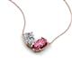 5 - Zemi 1.55 ctw Pear Shape Moissanite and Pink Tourmaline (7x5 mm) Toi Et Moi Pendant Necklace 