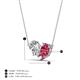 4 - Zemi 1.55 ctw Pear Shape Moissanite and Pink Tourmaline (7x5 mm) Toi Et Moi Pendant Necklace 