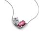 5 - Zemi 1.55 ctw Pear Shape Moissanite and Pink Tourmaline (7x5 mm) Toi Et Moi Pendant Necklace 