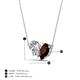 4 - Zemi 1.75 ctw Pear Shape Moissanite and Red Garnet (7x5 mm) Toi Et Moi Pendant Necklace 