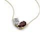 5 - Zemi 1.75 ctw Pear Shape Moissanite and Red Garnet (7x5 mm) Toi Et Moi Pendant Necklace 