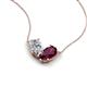 5 - Zemi 1.75 ctw Pear Shape Moissanite and Rhodolite Garnet (7x5 mm) Toi Et Moi Pendant Necklace 