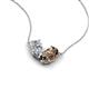 5 - Zemi 1.50 ctw Pear Shape Moissanite and Smoky Quartz (7x5 mm) Toi Et Moi Pendant Necklace 