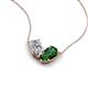 5 - Zemi 1.65 ctw Pear Shape Moissanite and Lab Grown Emerald (7x5 mm) Toi Et Moi Pendant Necklace 