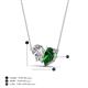 4 - Zemi 1.65 ctw Pear Shape Moissanite and Lab Grown Emerald (7x5 mm) Toi Et Moi Pendant Necklace 