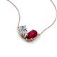 5 - Zemi 1.80 ctw Pear Shape Moissanite and Lab Grown Ruby (7x5 mm) Toi Et Moi Pendant Necklace 