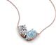 5 - Zemi 1.45 ctw Pear Shape Moissanite and Aquamarine (7x5 mm) Toi Et Moi Pendant Necklace 