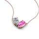 5 - Zemi 1.75 ctw Pear Shape Moissanite and Lab Grown Pink Sapphire (7x5 mm) Toi Et Moi Pendant Necklace 
