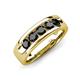 3 - Irvin 0.85 ctw Black Diamond 5 stone Comfort Fit Men Wedding Band (6 mm) 