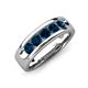 3 - Irvin 0.80 ctw Blue Diamond 5 stone Comfort Fit Men Wedding Band (6 mm) 