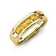 3 - Irvin 0.75 ctw Citrine 5 stone Comfort Fit Men Wedding Band (6 mm) 