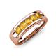 3 - Irvin 0.75 ctw Citrine 5 stone Comfort Fit Men Wedding Band (6 mm) 