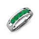 3 - Irvin 0.85 ctw Emerald 5 stone Comfort Fit Men Wedding Band (6 mm) 