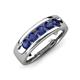 3 - Irvin 0.75 ctw Iolite 5 stone Comfort Fit Men Wedding Band (6 mm) 