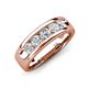 3 - Irvin 0.75 ctw Natural Diamonds 5 stone Comfort Fit Men Wedding Band (6 mm) 