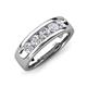 3 - Irvin 0.75 ctw Lab Grown DIamonds 5 stone Comfort Fit Men Wedding Band (6 mm) 