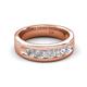 5 - Irvin 0.75 ctw Natural Diamonds 5 stone Comfort Fit Men Wedding Band (6 mm) 
