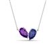 1 - Zemi 1.25 ctw Pear Shape Amethyst and Iolite (7x5 mm) Toi Et Moi Pendant Necklace 