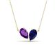 1 - Zemi 1.55 ctw Pear Shape Amethyst and Lab Grown Blue Sapphire (7x5 mm) Toi Et Moi Pendant Necklace 