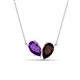 1 - Zemi 1.55 ctw Pear Shape Amethyst and Red Garnet (7x5 mm) Toi Et Moi Pendant Necklace 