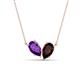 1 - Zemi 1.55 ctw Pear Shape Amethyst and Red Garnet (7x5 mm) Toi Et Moi Pendant Necklace 
