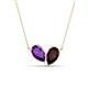 1 - Zemi 1.55 ctw Pear Shape Amethyst and Red Garnet (7x5 mm) Toi Et Moi Pendant Necklace 