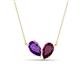 1 - Zemi 1.55 ctw Pear Shape Amethyst and Rhodolite Garnet (7x5 mm) Toi Et Moi Pendant Necklace 