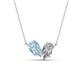 1 - Zemi 1.45 ctw Pear Shape Aquamarine and Moissanite (7x5 mm) Toi Et Moi Pendant Necklace 