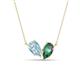 1 - Zemi 1.46 ctw Pear Shape Aquamarine and Created Alexandrite (7x5 mm) Toi Et Moi Pendant Necklace 