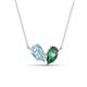 1 - Zemi 1.46 ctw Pear Shape Aquamarine and Created Alexandrite (7x5 mm) Toi Et Moi Pendant Necklace 