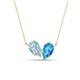 1 - Zemi 1.45 ctw Pear Shape Aquamarine and Blue Topaz (7x5 mm) Toi Et Moi Pendant Necklace 