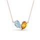 1 - Zemi 1.25 ctw Pear Shape Aquamarine and Citrine (7x5 mm) Toi Et Moi Pendant Necklace 