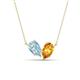 1 - Zemi 1.25 ctw Pear Shape Aquamarine and Citrine (7x5 mm) Toi Et Moi Pendant Necklace 