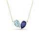 1 - Zemi 1.20 ctw Pear Shape Aquamarine and Iolite (7x5 mm) Toi Et Moi Pendant Necklace 