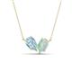 1 - Zemi 0.95 ctw Pear Shape Aquamarine and Opal (7x5 mm) Toi Et Moi Pendant Necklace 