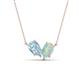 1 - Zemi 0.95 ctw Pear Shape Aquamarine and Opal (7x5 mm) Toi Et Moi Pendant Necklace 