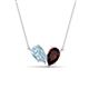 1 - Zemi 1.50 ctw Pear Shape Aquamarine and Red Garnet (7x5 mm) Toi Et Moi Pendant Necklace 