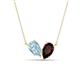 1 - Zemi 1.50 ctw Pear Shape Aquamarine and Red Garnet (7x5 mm) Toi Et Moi Pendant Necklace 