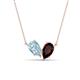 1 - Zemi 1.50 ctw Pear Shape Aquamarine and Red Garnet (7x5 mm) Toi Et Moi Pendant Necklace 