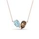 1 - Zemi 1.25 ctw Pear Shape Aquamarine and Smoky Quartz (7x5 mm) Toi Et Moi Pendant Necklace 