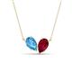1 - Zemi 1.80 ctw Pear Shape Blue Topaz and Lab Grown Ruby (7x5 mm) Toi Et Moi Pendant Necklace 