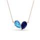 1 - Zemi 1.75 ctw Pear Shape Blue Topaz and Lab Grown Blue Sapphire (7x5 mm) Toi Et Moi Pendant Necklace 