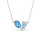1 - Zemi 1.45 ctw Pear Shape Blue Topaz and Aquamarine (7x5 mm) Toi Et Moi Pendant Necklace 