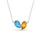 1 - Zemi 1.50 ctw Pear Shape Blue Topaz and Citrine (7x5 mm) Toi Et Moi Pendant Necklace 