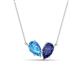 1 - Zemi 1.45 ctw Pear Shape Blue Topaz and Iolite (7x5 mm) Toi Et Moi Pendant Necklace 
